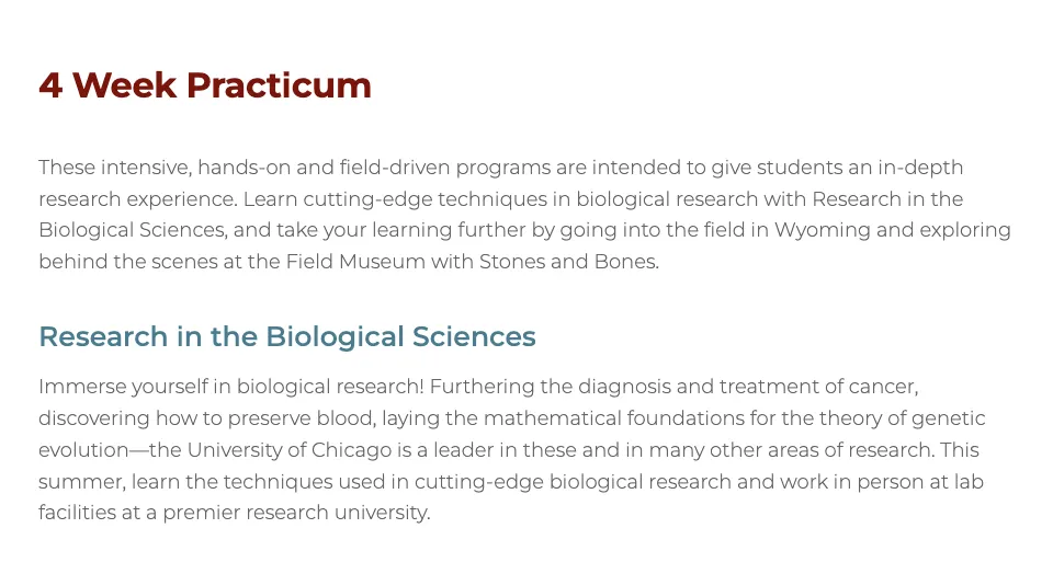 生物科研爬藤夏校：芝加哥大学生物科学研究夏校（RIBS）！