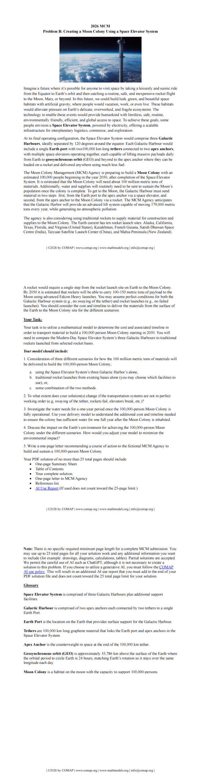 重磅！2026年美国大学生数学建模竞赛赛题发布！点击获取解题思路！