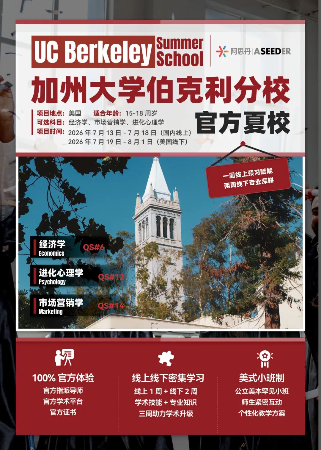 加州大学伯克利分校官方夏校重磅来袭——三周学习探索伯克利学术精髓