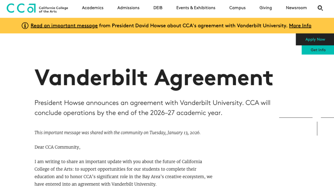 突发！百年加州艺术名校关闭，范德堡空降旧金山，英伟达看中的“跨界人才”将成申请新宠？
