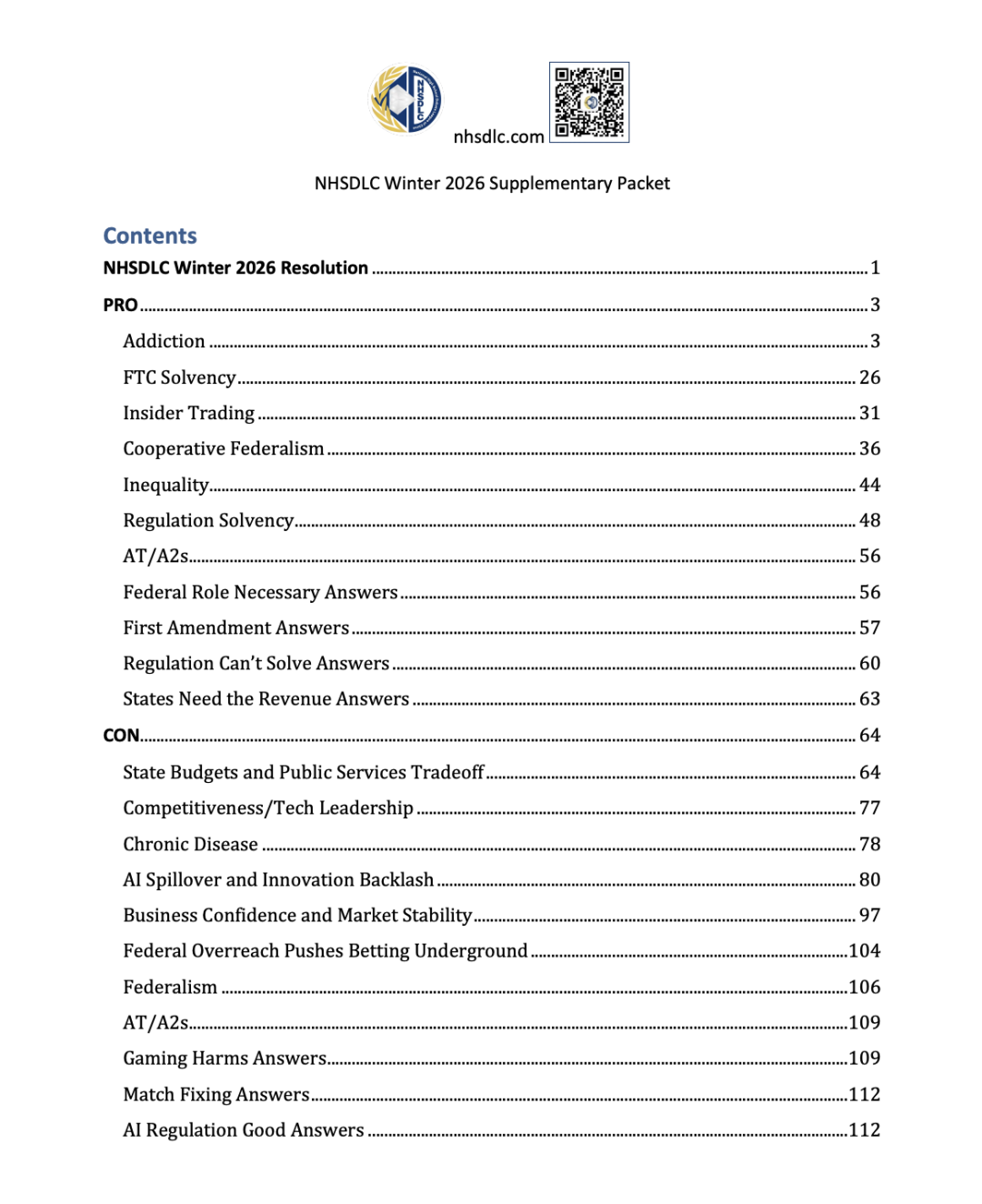 2026冬季辩题｜PF补充资料包正式发布！