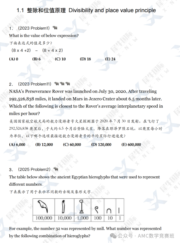 AMC8数学竞赛考点分布：代数、几何、组合、数论整理！附AMC8真题分类题库