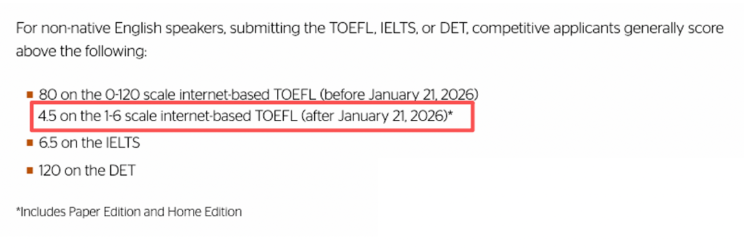 新托福即将上线|2026美国TOP100大学语言要求趋势解读!必看! 新托福即将上线|2026美国TOP100大学语言要求趋势解读!必看!