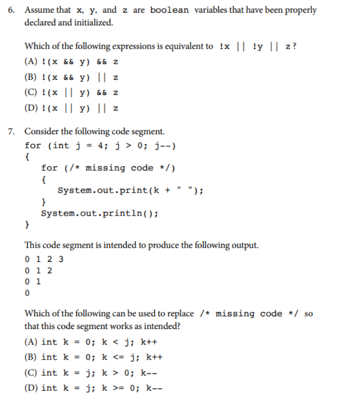AP计算机科学A 各章节重点