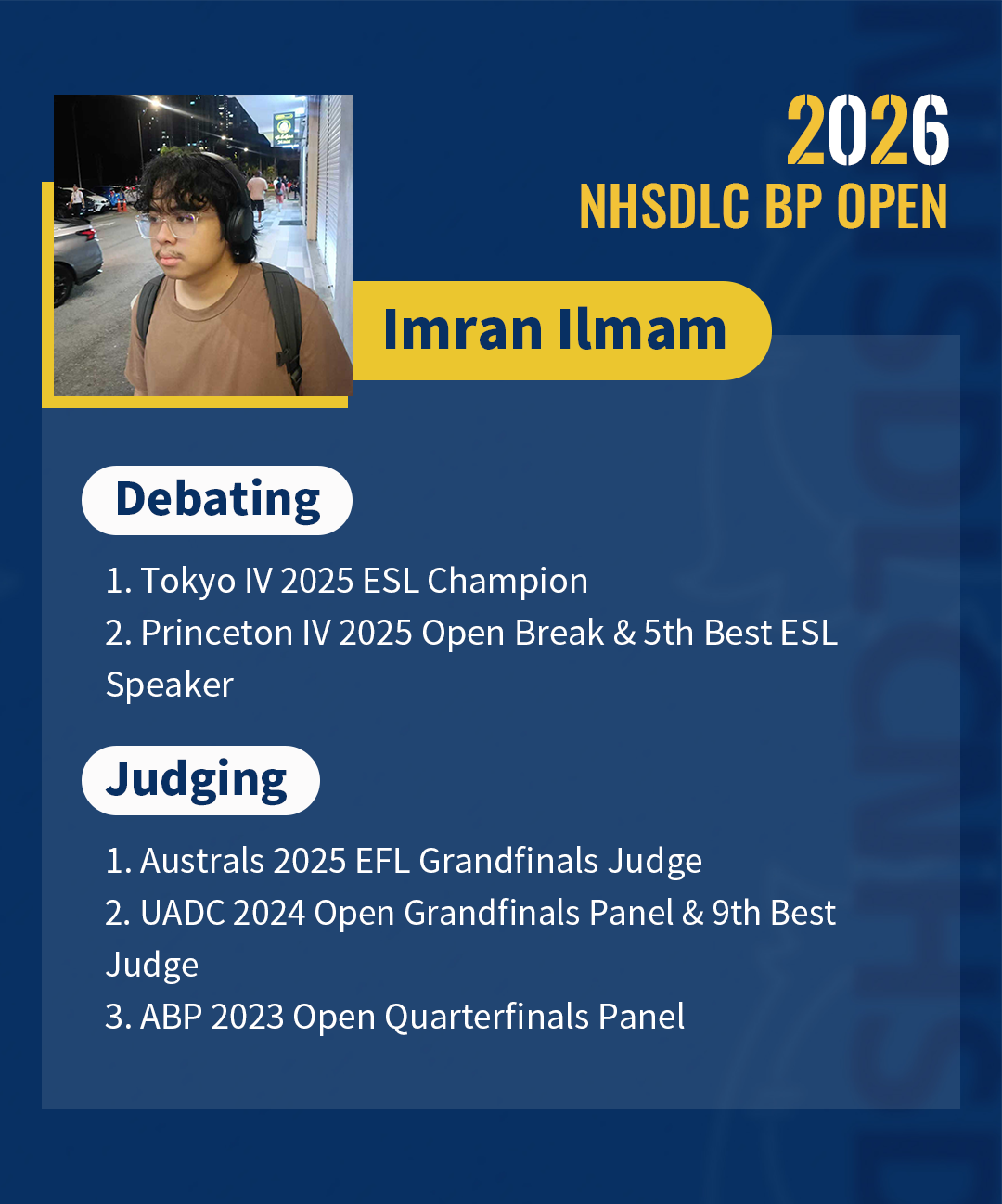 报名倒计时丨2026 WINTER NHSDLC BP OPEN 最新赛程&裁判阵容！