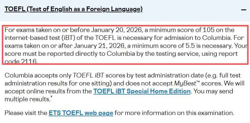 天塌了!哥大/布朗等藤校官宣新托福成绩要求!5.0都不够用了? 天塌了!哥大/布朗等藤校官宣新托福成绩要求!5.0都不够用了?