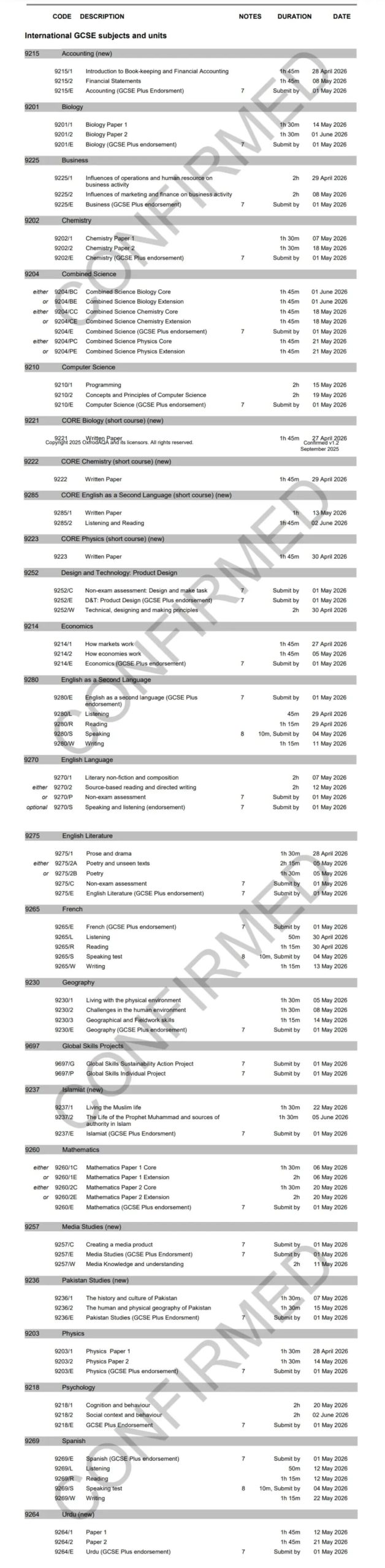2026年IGCSE&A-Level夏季大考时间定了！三大考试局关键时间节点汇总！