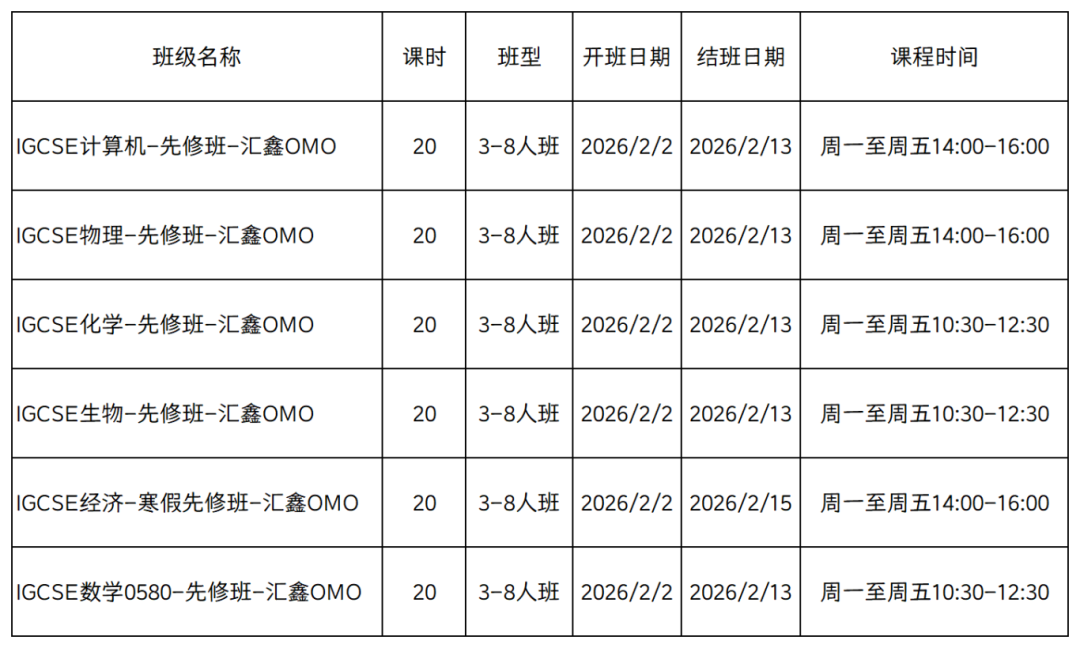 为什么建议同学们在寒假学习IGCSE先修班？提前学习新学期知识？