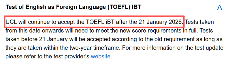 UCL官宣2026新托福成绩要求！这些专业语言门槛飙升