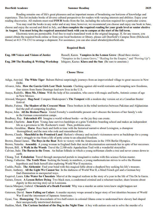 拆解Deerfield 9年级新生书单：这份学术下马威你接得住吗？