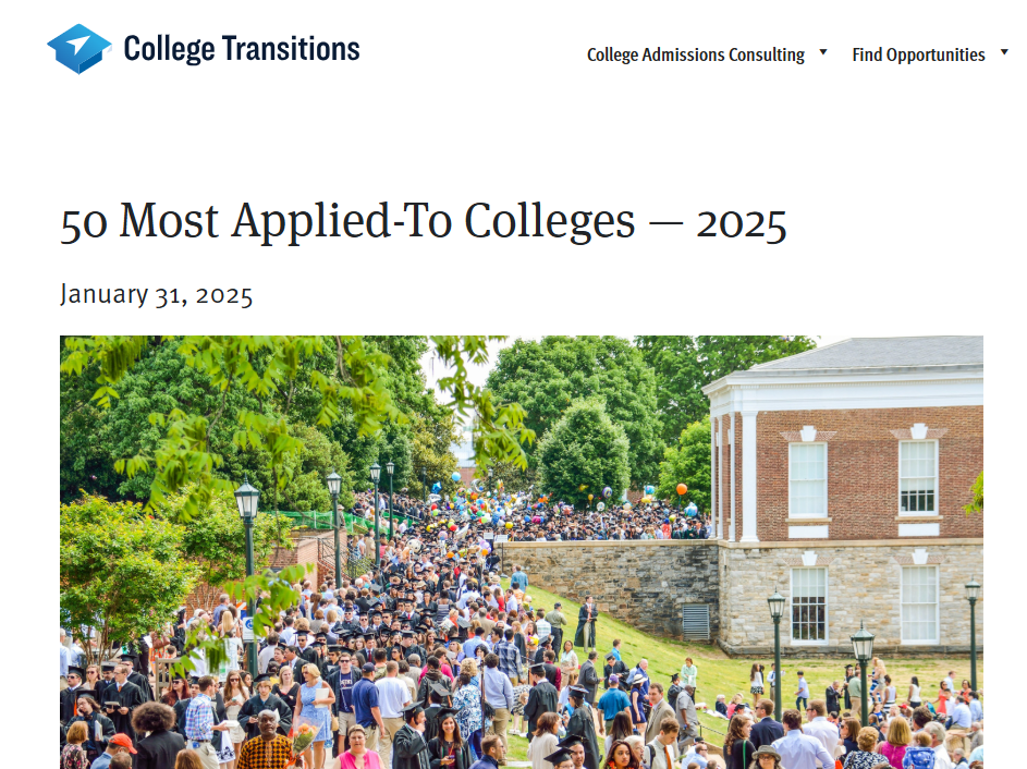 50所被申请最多的美国大学！人超多多多多“没有撤退可言！”