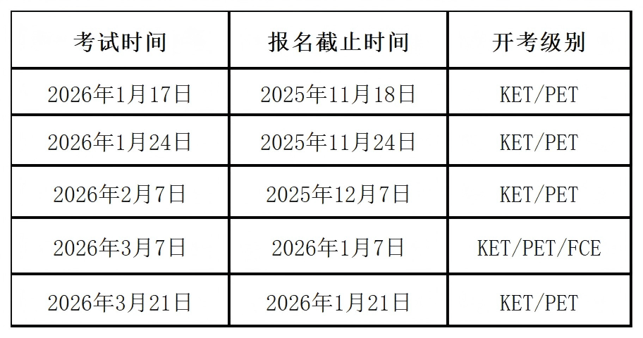 2026年苏州KET考试时间出炉!KET考试报名流程!附KET课程培训!
