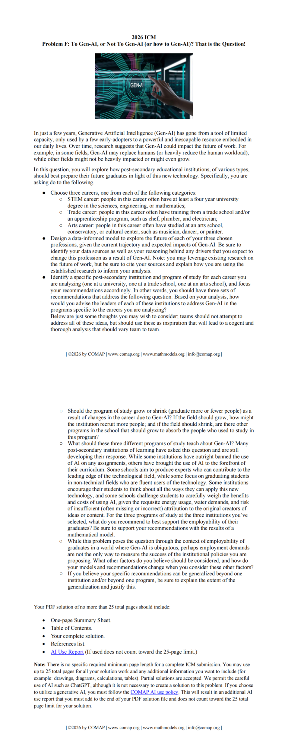 重磅！2026年美国大学生数学建模竞赛赛题发布！点击获取解题思路！