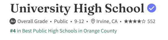 美国公立校系列｜University High School：尔湾学区老牌学术强校