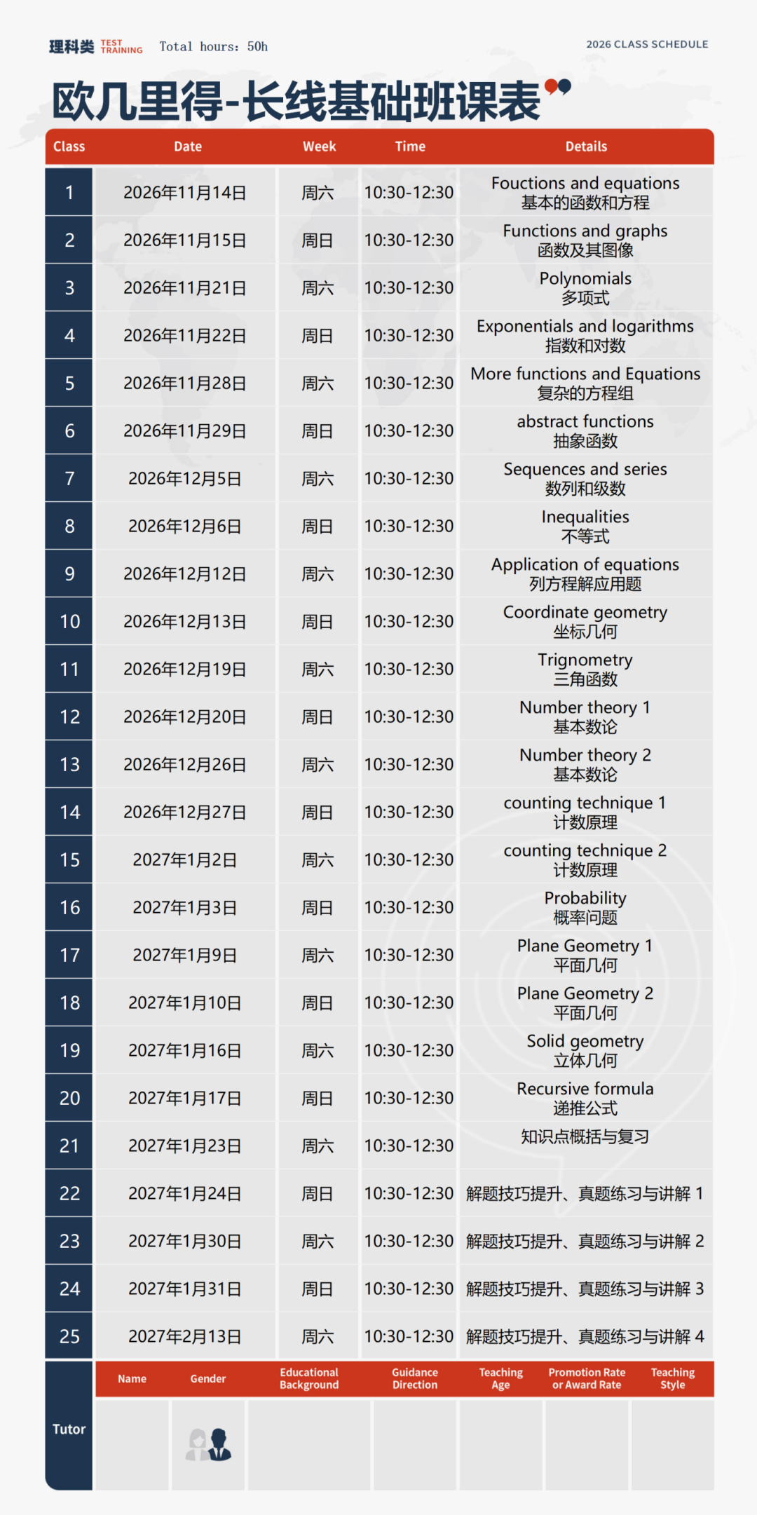 欧几里得竞赛强化冲刺培训辅导：精品小班及1V1课程