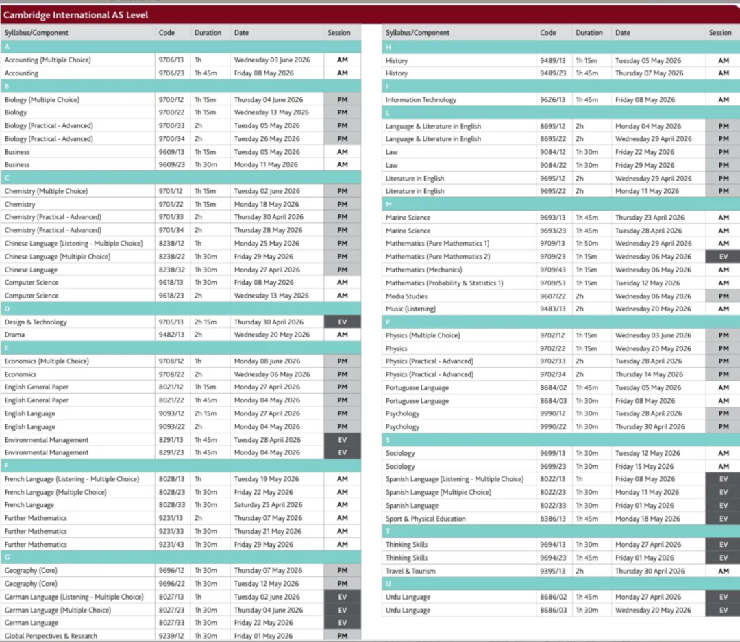 2026年剑桥爱德思AQA考试局Alevel大考时间 附ALevel大考冲刺建议