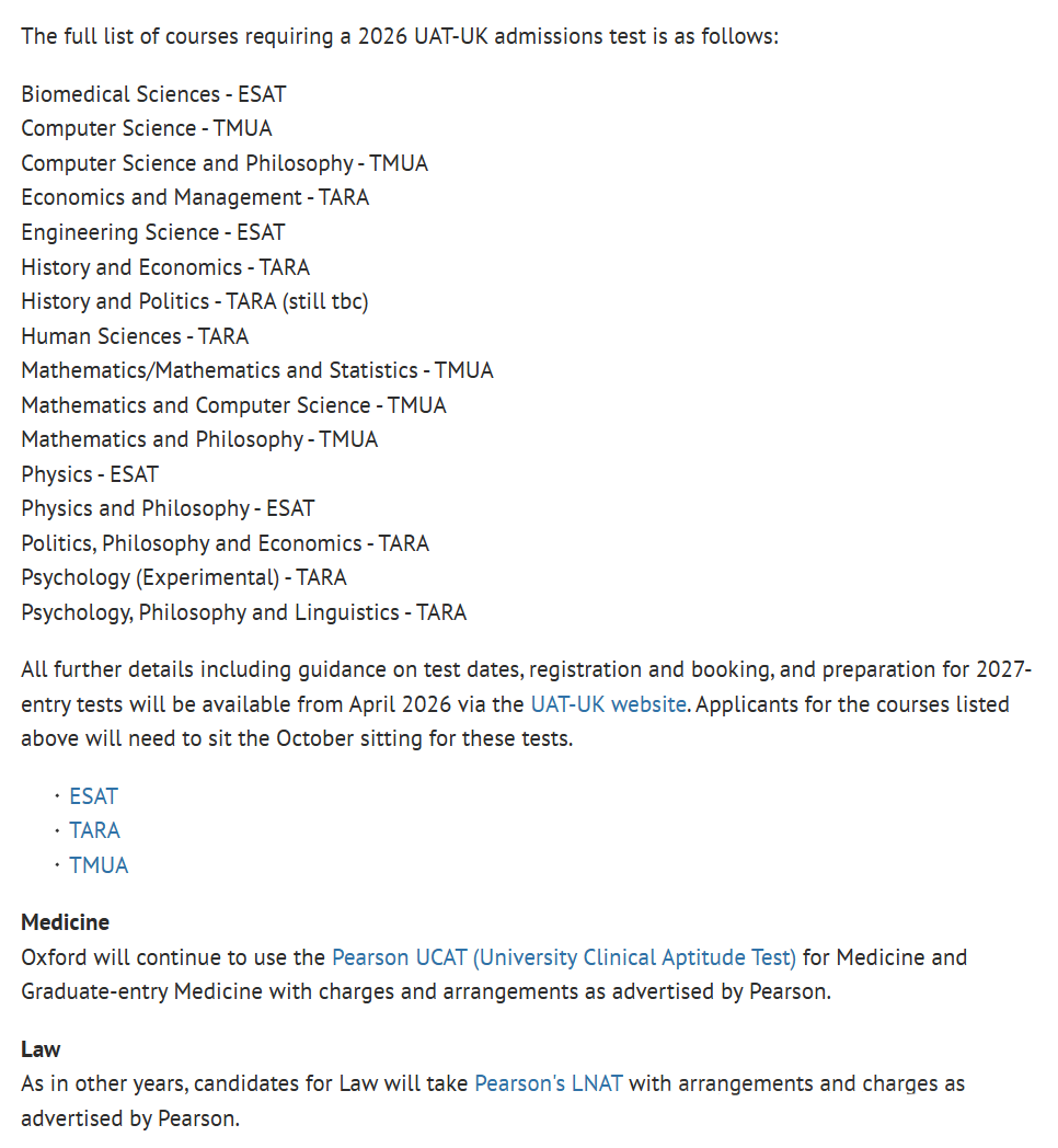 重磅！牛津取消MAT改TMUA，多个本科入学笔试变动！