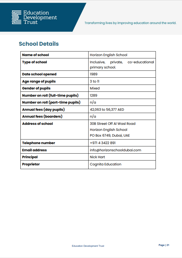 2026/27学年 地平线英语学校 (Horizon English school）入学指南