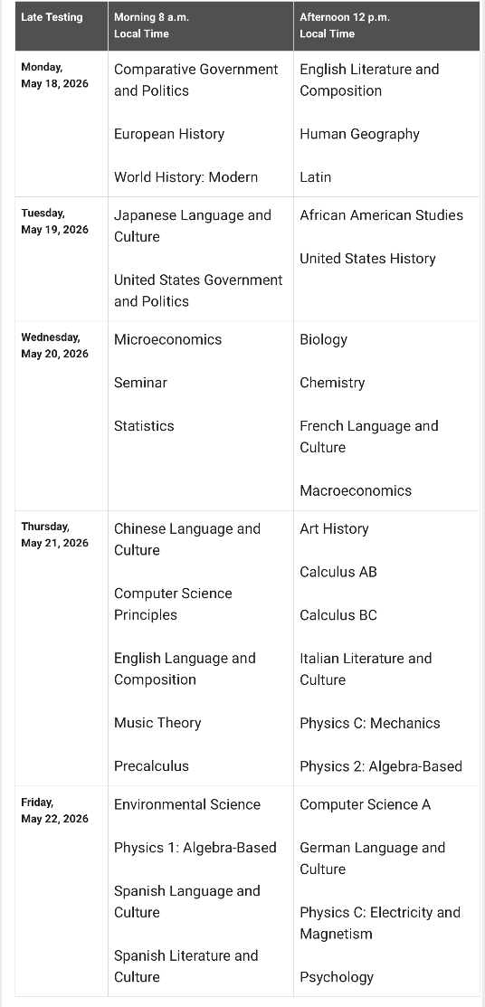 2026全年考试时间表！内含雅思/托福/SAT/AP/IB/A-Level考试安排