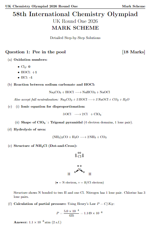 第一次考UKChO需要知道的信息差 附UKCHO竞赛历年真题可下载