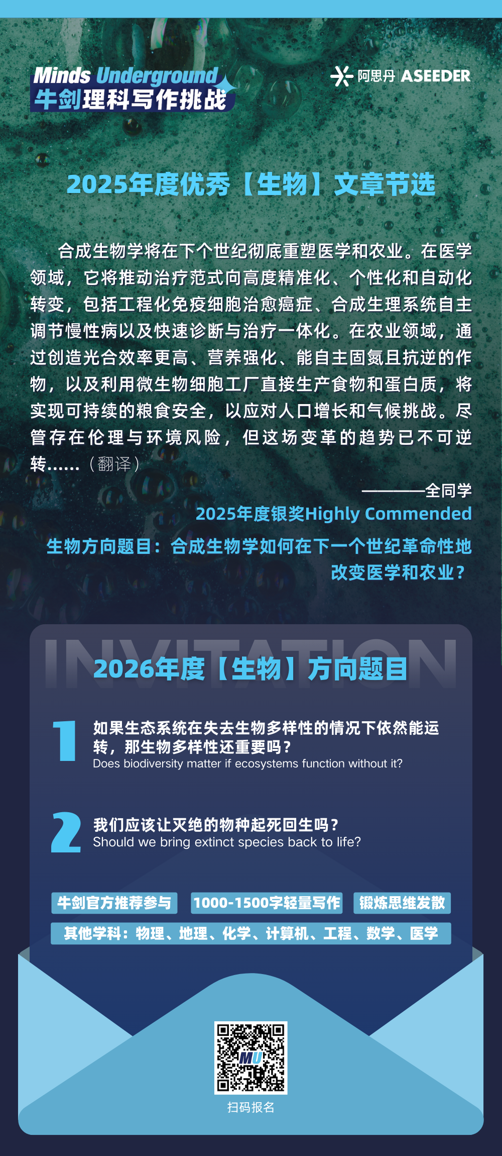 高中生预言下世纪医学和农业新格局,全球银奖! 高中生预言下世纪医学和农业新格局,全球银奖!
