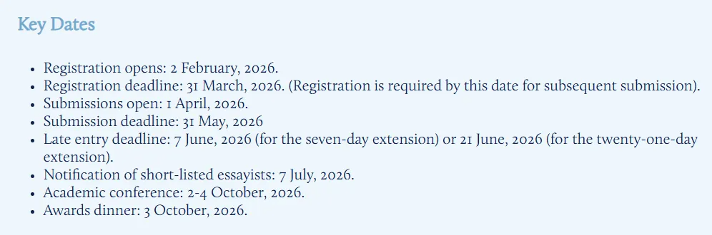 【国际竞赛】全新赛制！2026 John Locke写作竞赛正式放题：10大领域最新题目汇总！