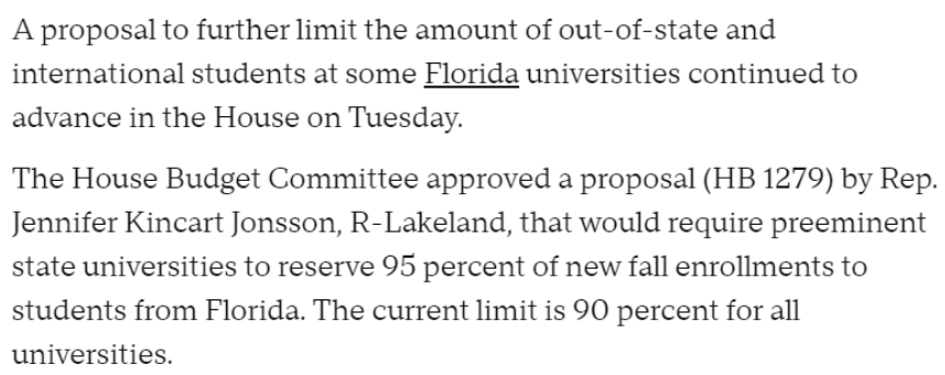 美国留学 | 佛罗里达州越来越“德州化”，州外及国际生或将限制在5%以下...