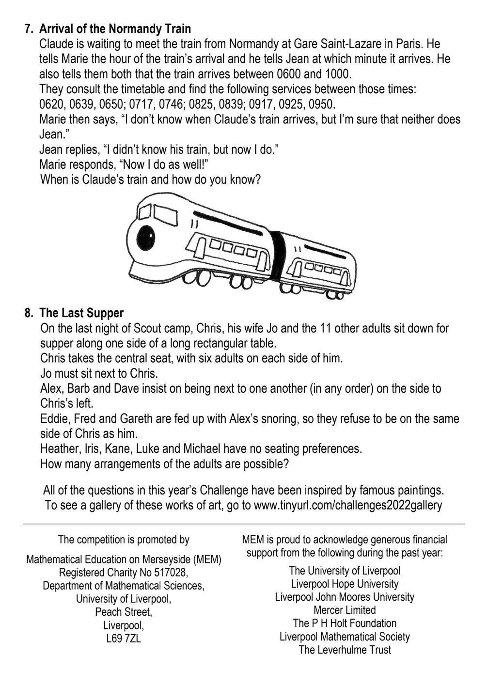 2026年MEM数学竞赛真题出炉