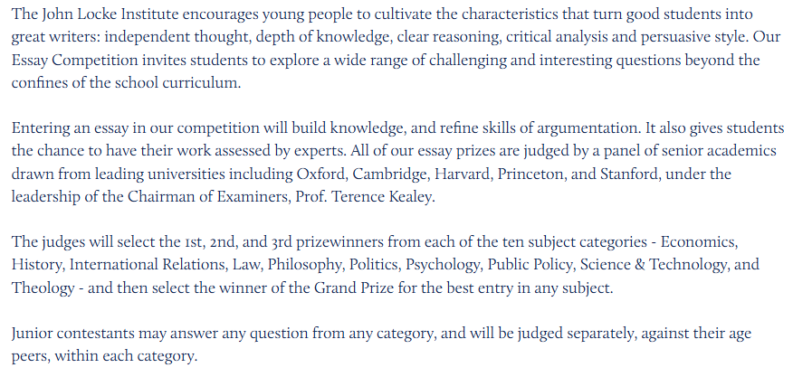 错过再等一年！John Locke竞赛报名正式打响！