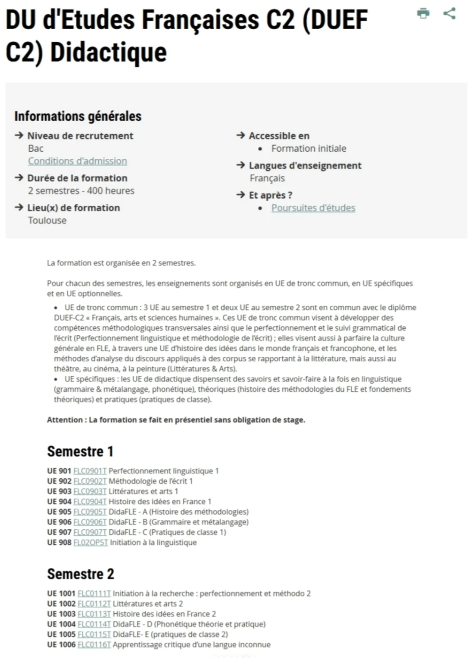 法国西南部图卢兹二大语言中心DEFLE:法语DU学期课程A2-C2 / 学费378欧 法国西南部图卢兹二大语言中心DEFLE:法语DU学期课程A2-C2 / 学费378欧