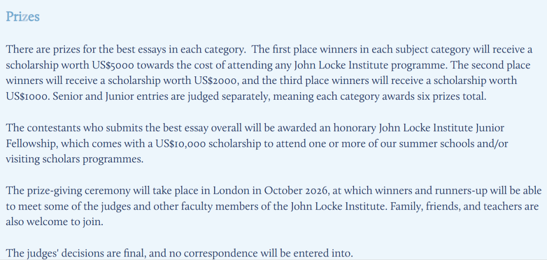 2026年John Locke写作竞赛报名开启！参赛必先注册！报名入口+时间+规则+题目全汇总！