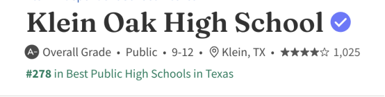 美国公立校 | Klein Oak High School