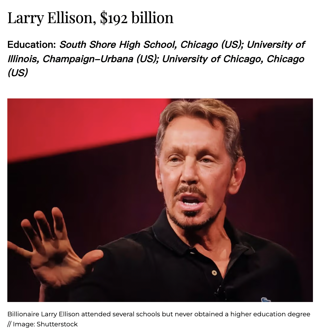 世界上最富有的亿万富翁们都在哪里上学？