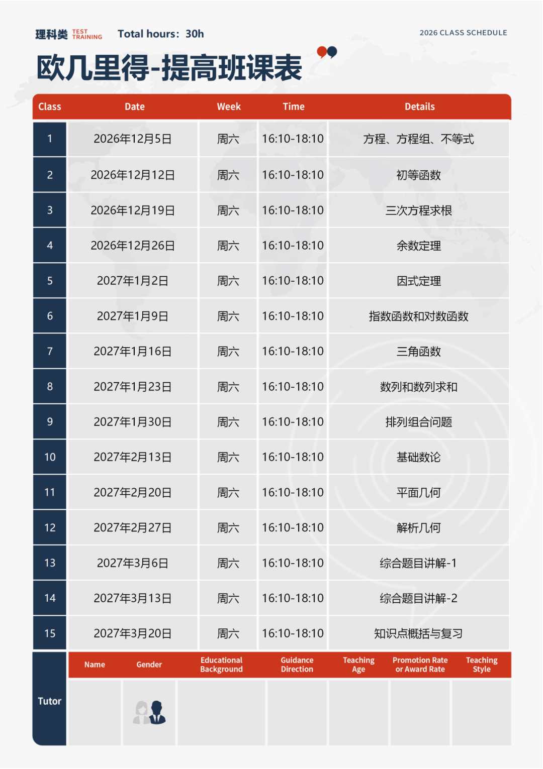 欧几里得竞赛强化冲刺培训辅导：精品小班及1V1课程