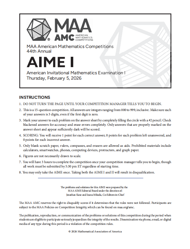 2026 AIME I 卷完整版答案解析！难度再升级速来核对估分