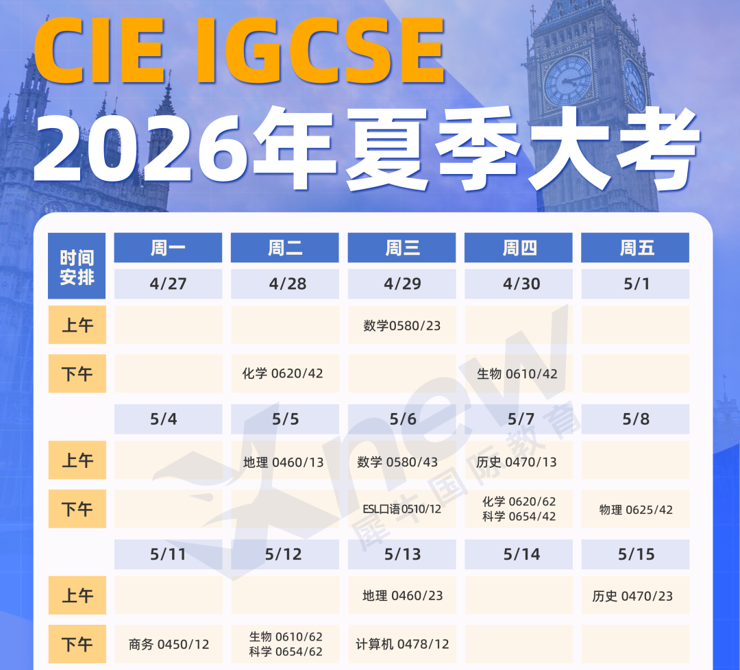 2026年IGCSE夏季大考提前,备考周期缩短,考生该如何从容应对?IGCSE大考冲刺规划 2026年IGCSE夏季大考提前,备考周期缩短,考生该如何从容应对?IGCSE大考冲刺规划