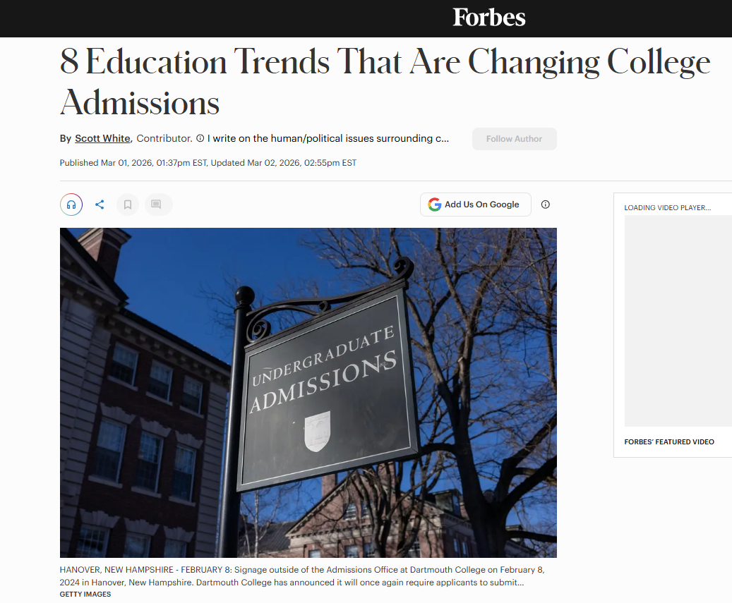 福布斯发布2026 美本申请变局：重塑大学录取的 8 大核心趋势深度解读