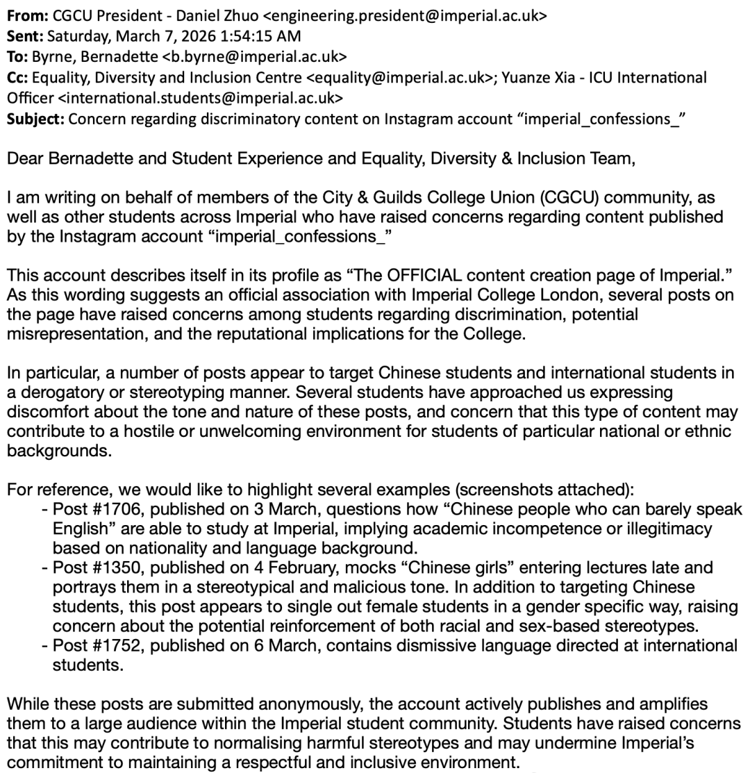 IC“表白墙”引争议！歧视中国留学生，QS世界第二“店大欺客”？