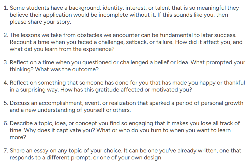 收藏 | 2026-27申请季CA主文书题目公布！如何通过文书展现自我？