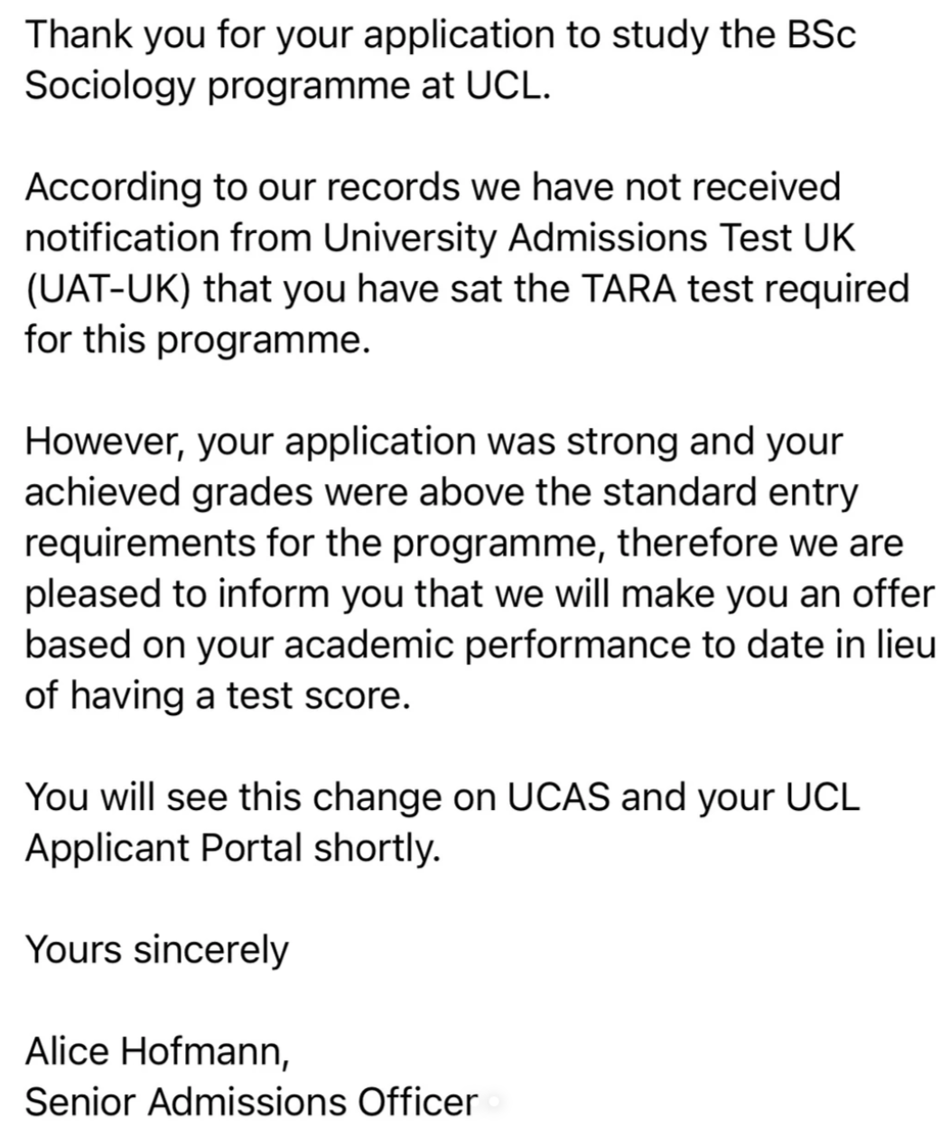 挑战最莫名其妙的UCL OFFER！笔试都没考照样拿录取！