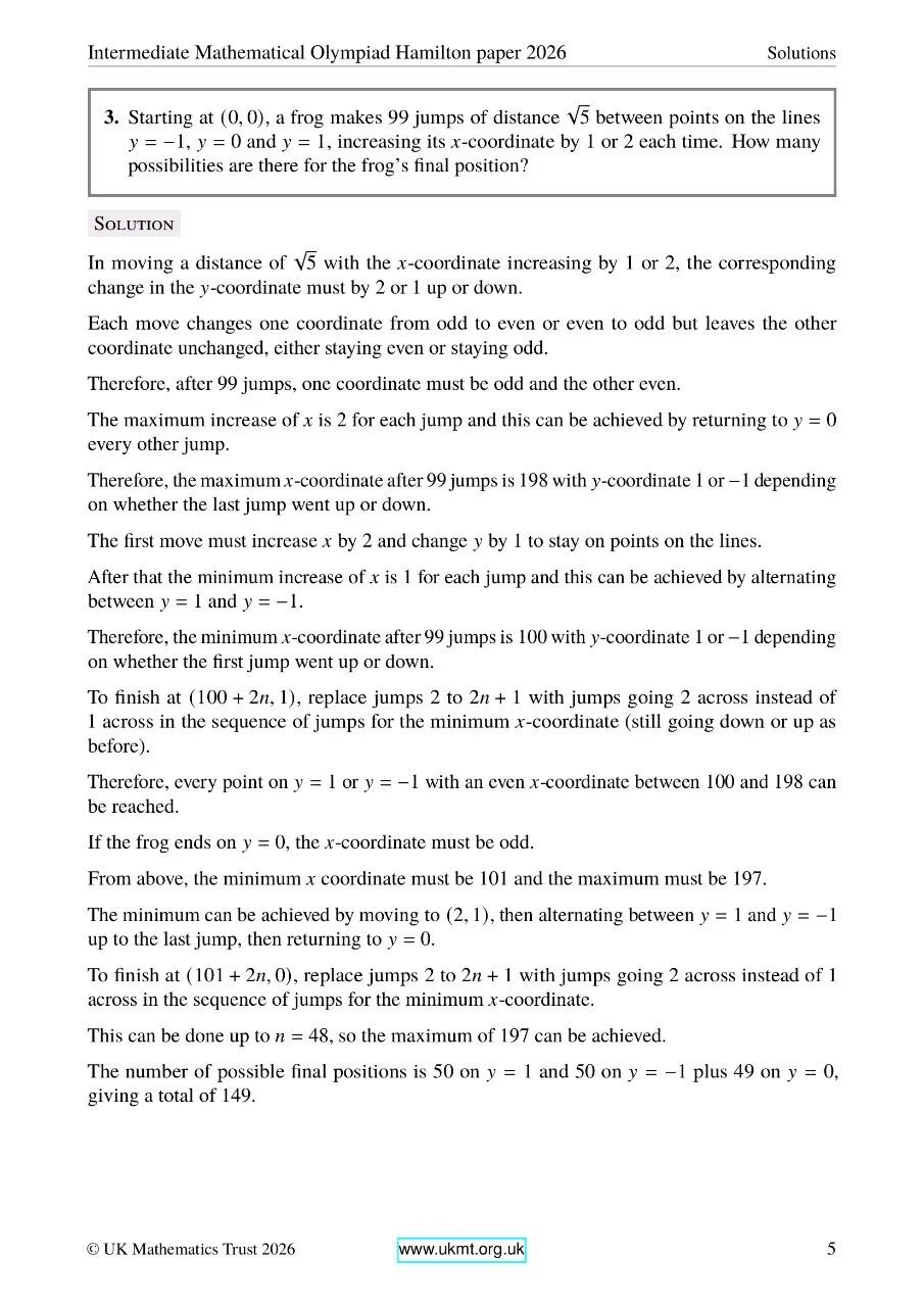 2026年英国中级奥数竞赛真题及答案