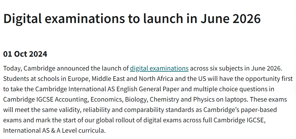 2026年5月大考CIE首次机考！A-level和IG哪些科目优先采取机考？附IG/AL冲刺课程