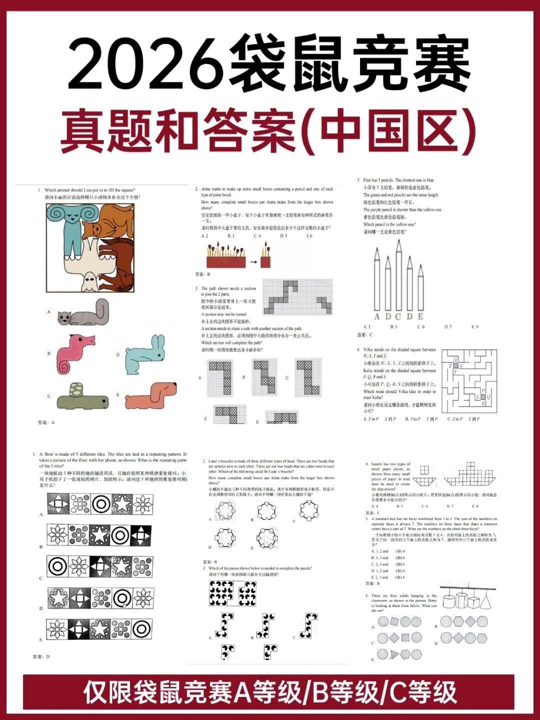 2026年袋鼠竞赛考情分析：出现4大新变化，附2026年袋鼠竞赛真题+答案解析(中国区）