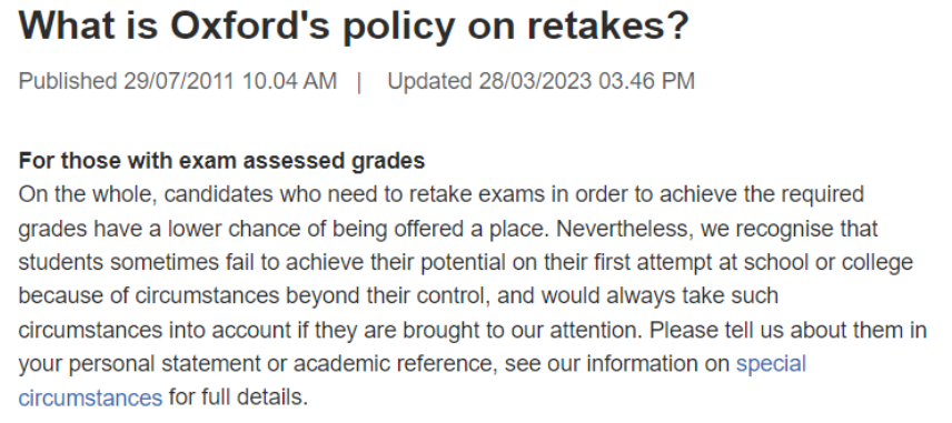 A-Level成绩不满意？G5院校对重考的态度如何？