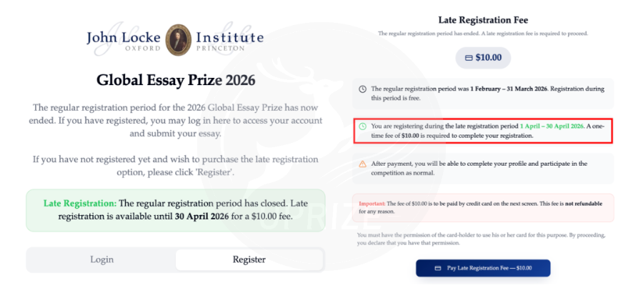 2026 John Locke 新增延迟报名&开放文章提交通道！| 附详细流程