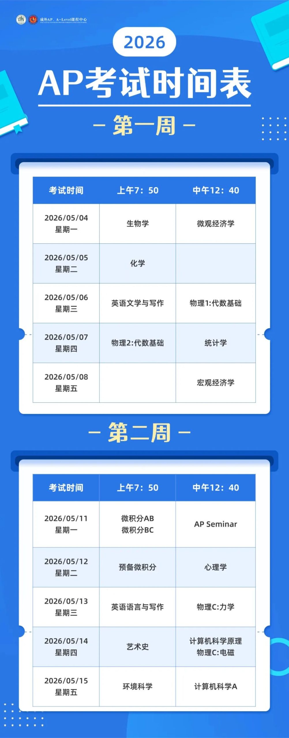 2026年AP大考考前准备全攻略