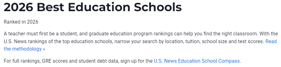 U.S.News最新发布2026-2027年全美最佳研究生院校排名！公立大学霸榜多个领域...