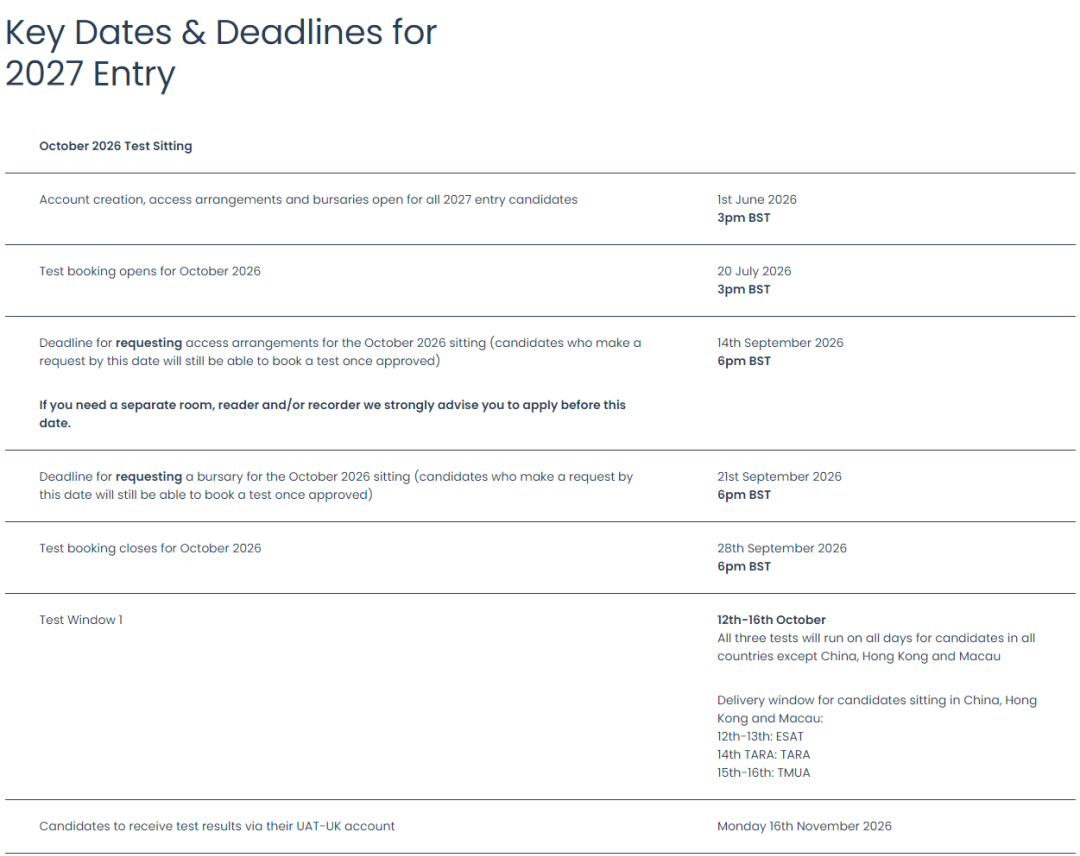 重磅！2027入学笔试时间公布：5天可选、报名提前、中国区考生福利升级！