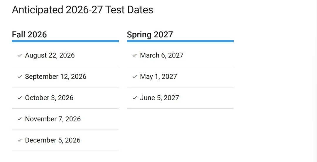新版2026年SAT考试年度场次推荐指数排行