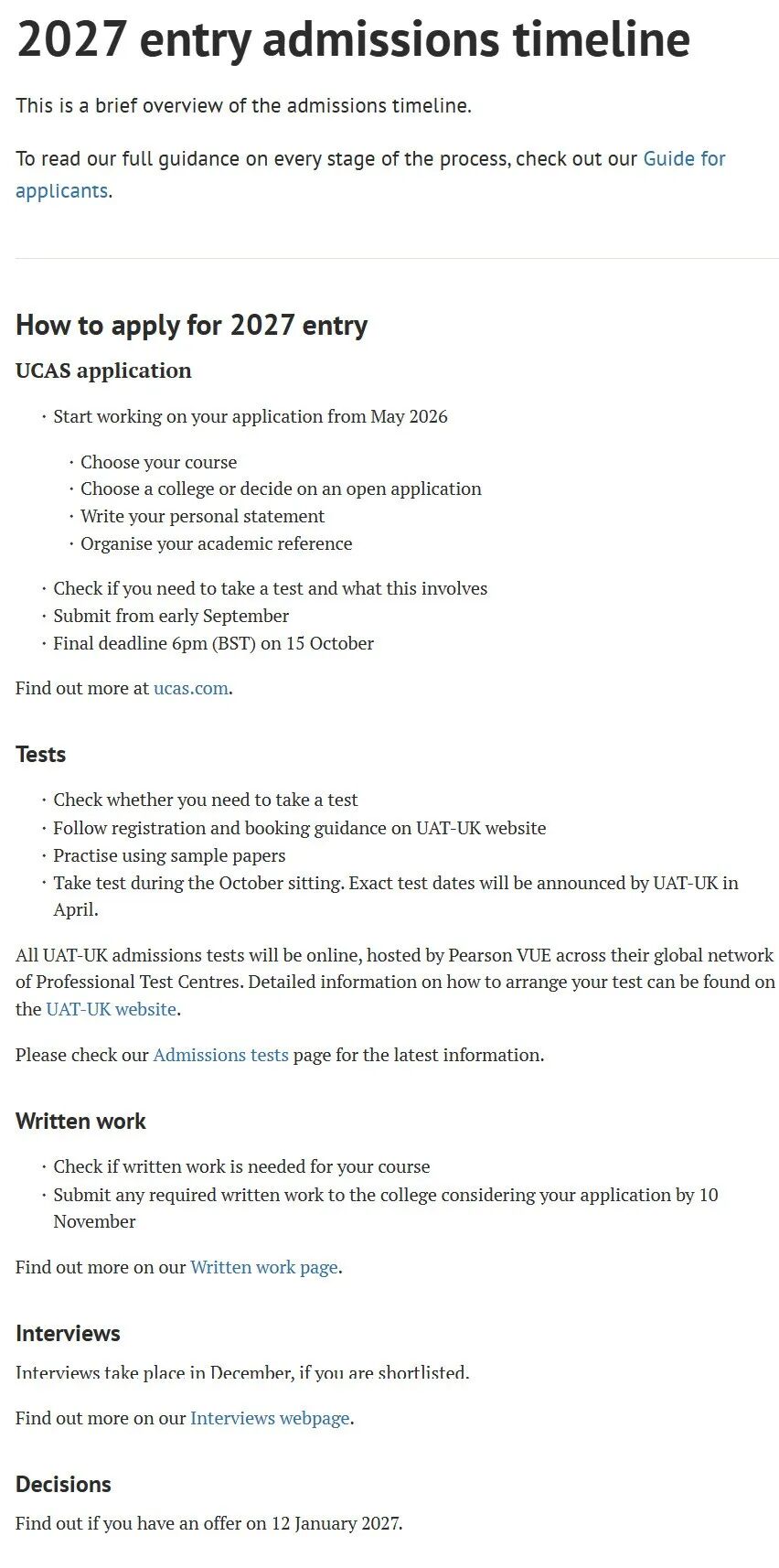 牛津27fall各专业要求公布！放榜提前+笔试大改，热门专业竟免考？